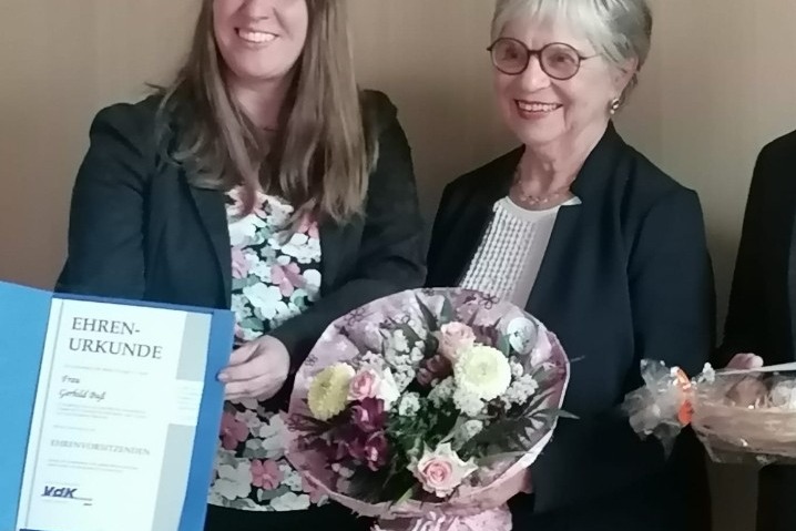 Ernennung Ehren-Vorsitzende Gerhild Buß VdK Ortsverband Frankenberg