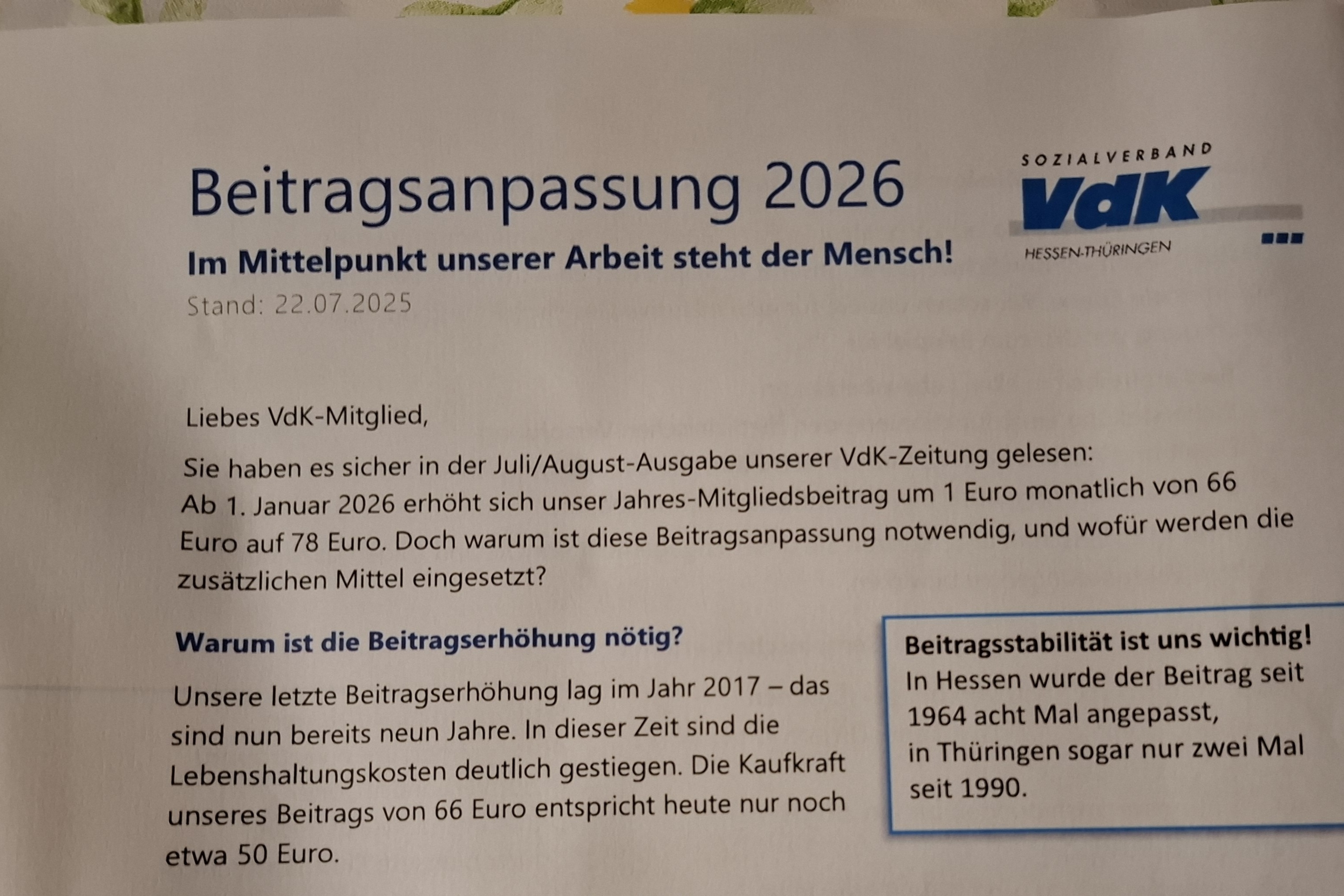 Beitragserhöhung 2026 Beitragserhöhung 2026